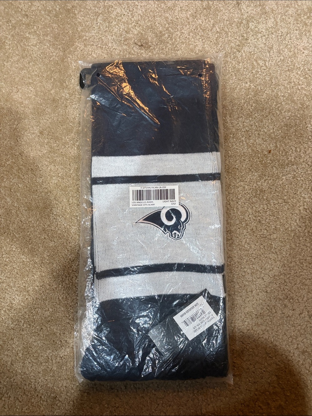 Los Angeles/St. Louis Rams Striped Knit Scarf - Navy & White